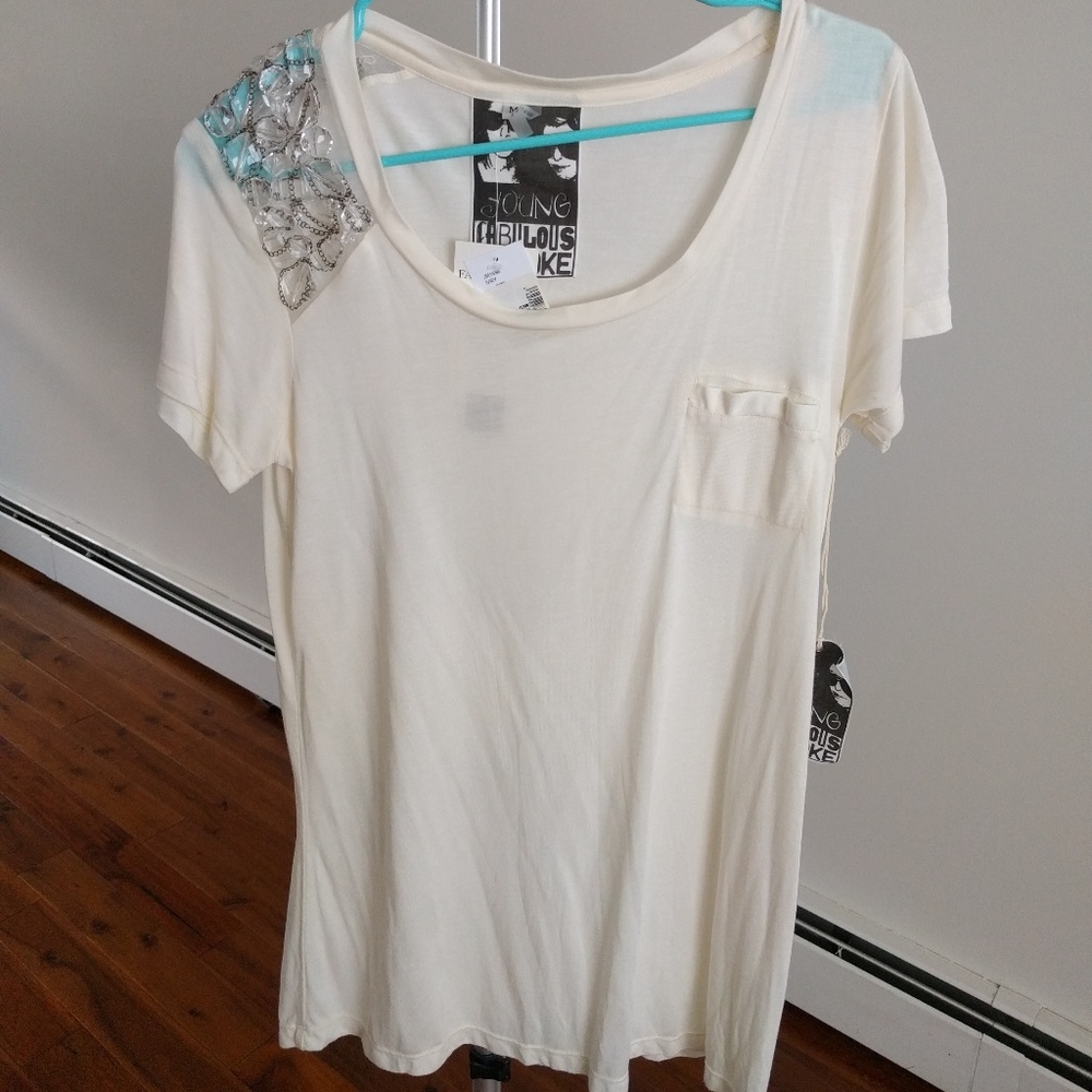 Young fabulous & broke jeweled tee shirt